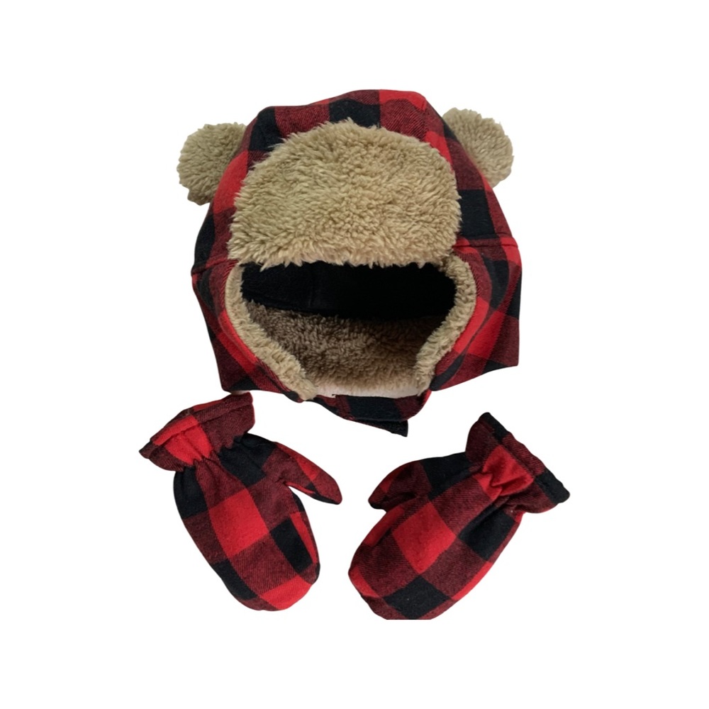 Infant hat and mittens set comfy cozy inside
